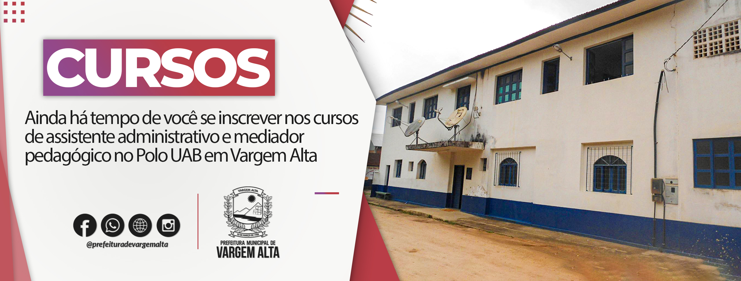 Ainda dá tempo de você se inscrever para cursos de Formação Inicial e Continuada em Vargem Alta